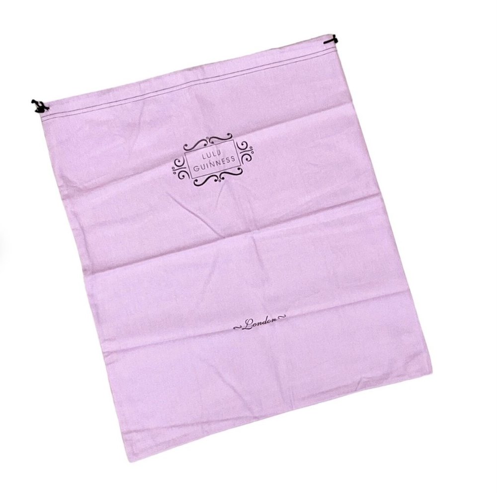 Vintage Y2K Lulu Guinness Dust Bag purple flannel logo 15x18